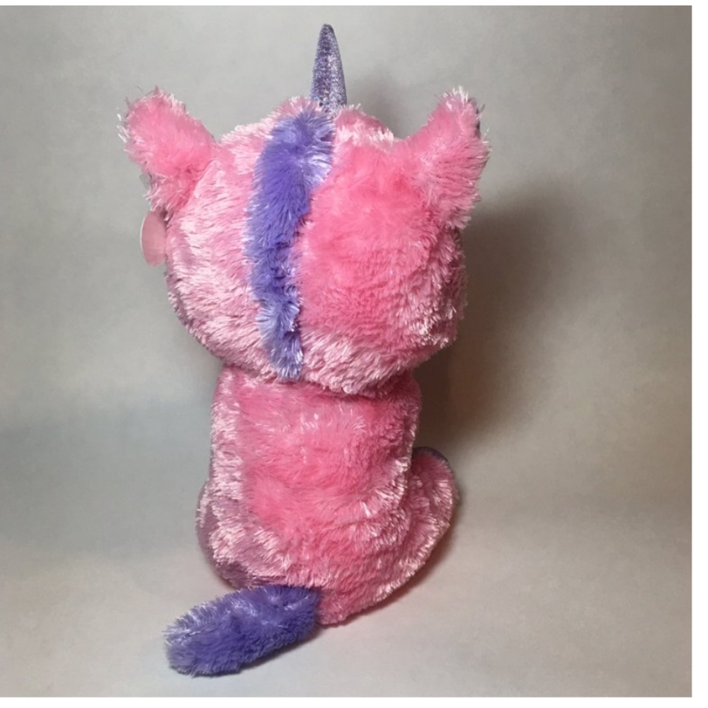 ❤Sold NWT TY Beanie MAGIC the Pink Unicorn (Solid Color Eyes & Purple Tags) 9" - Picture 3 of 6
